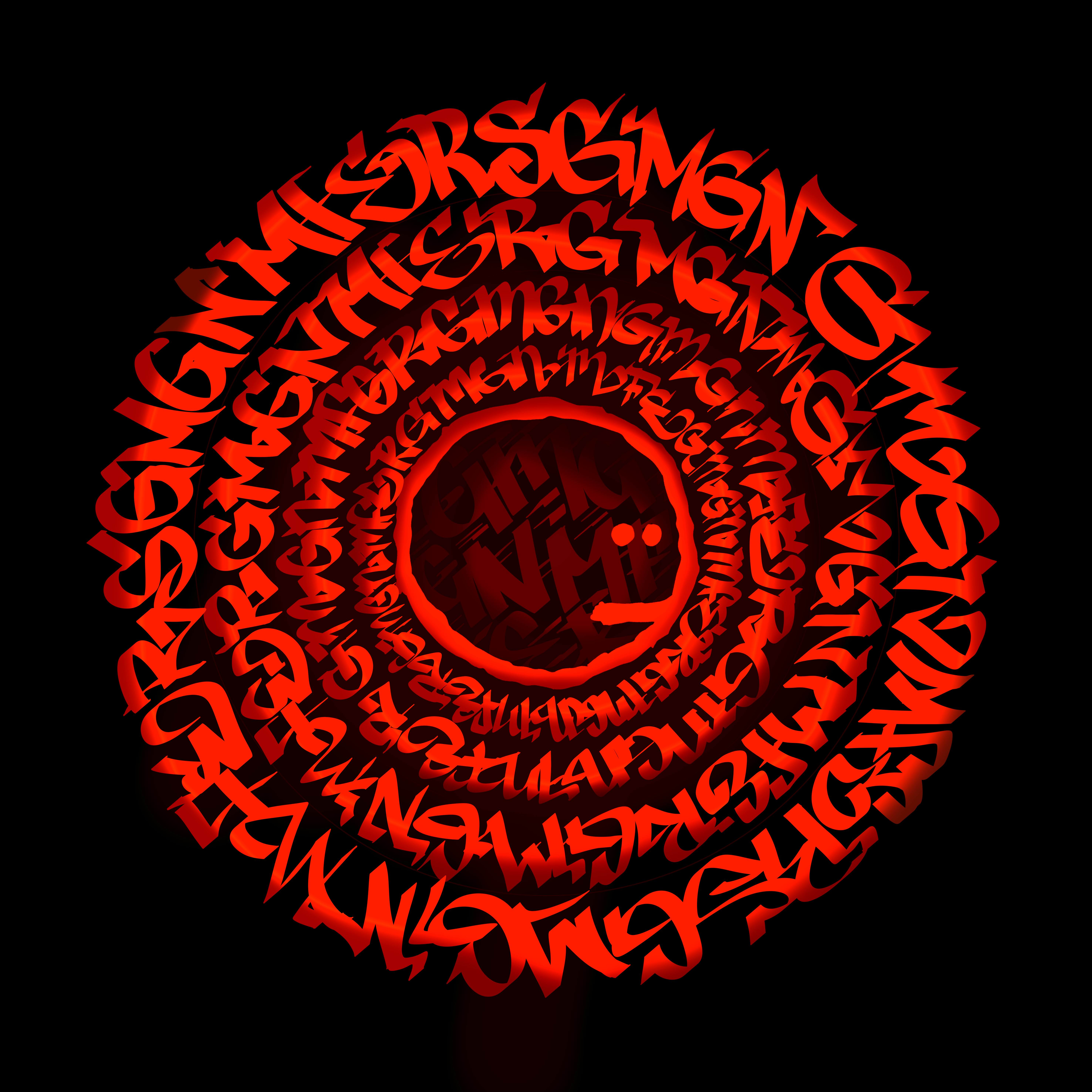 GM GN MFER CALLIGRAFFITI - Red