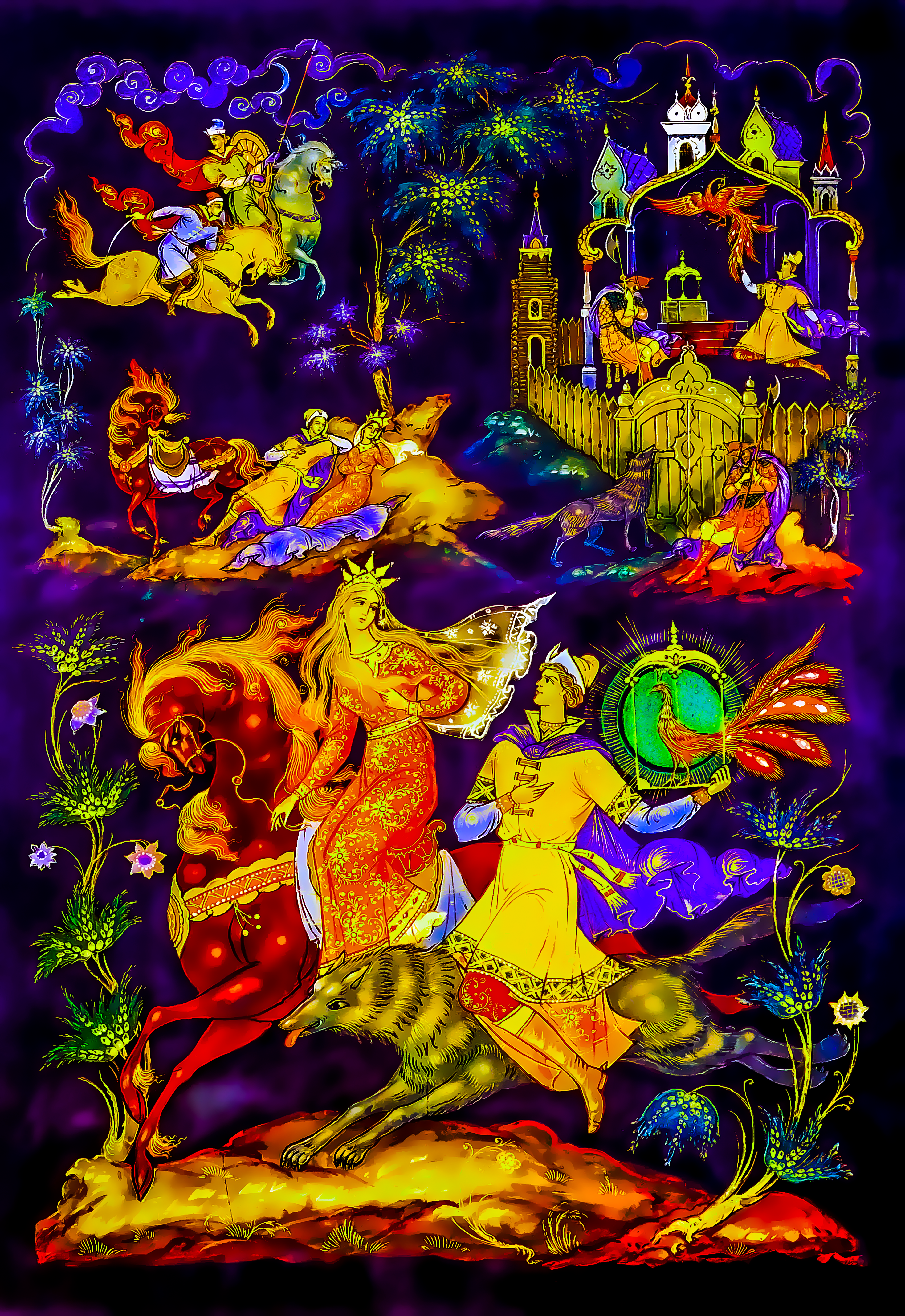  Tale of Ivan Tsarevich, Firebird and Grey Wolf. 