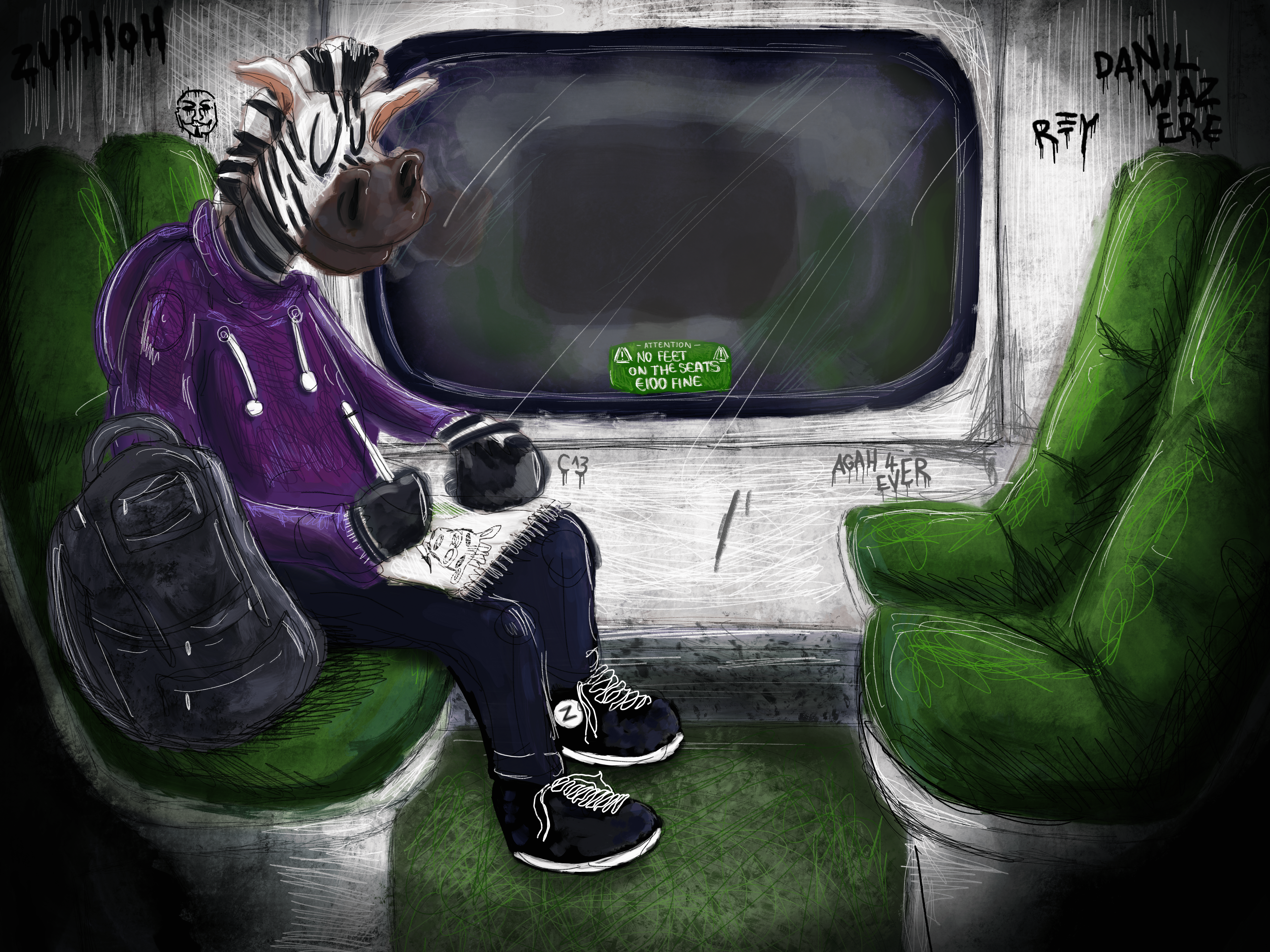 KEEP YOUR FEET OFF THE SEATS