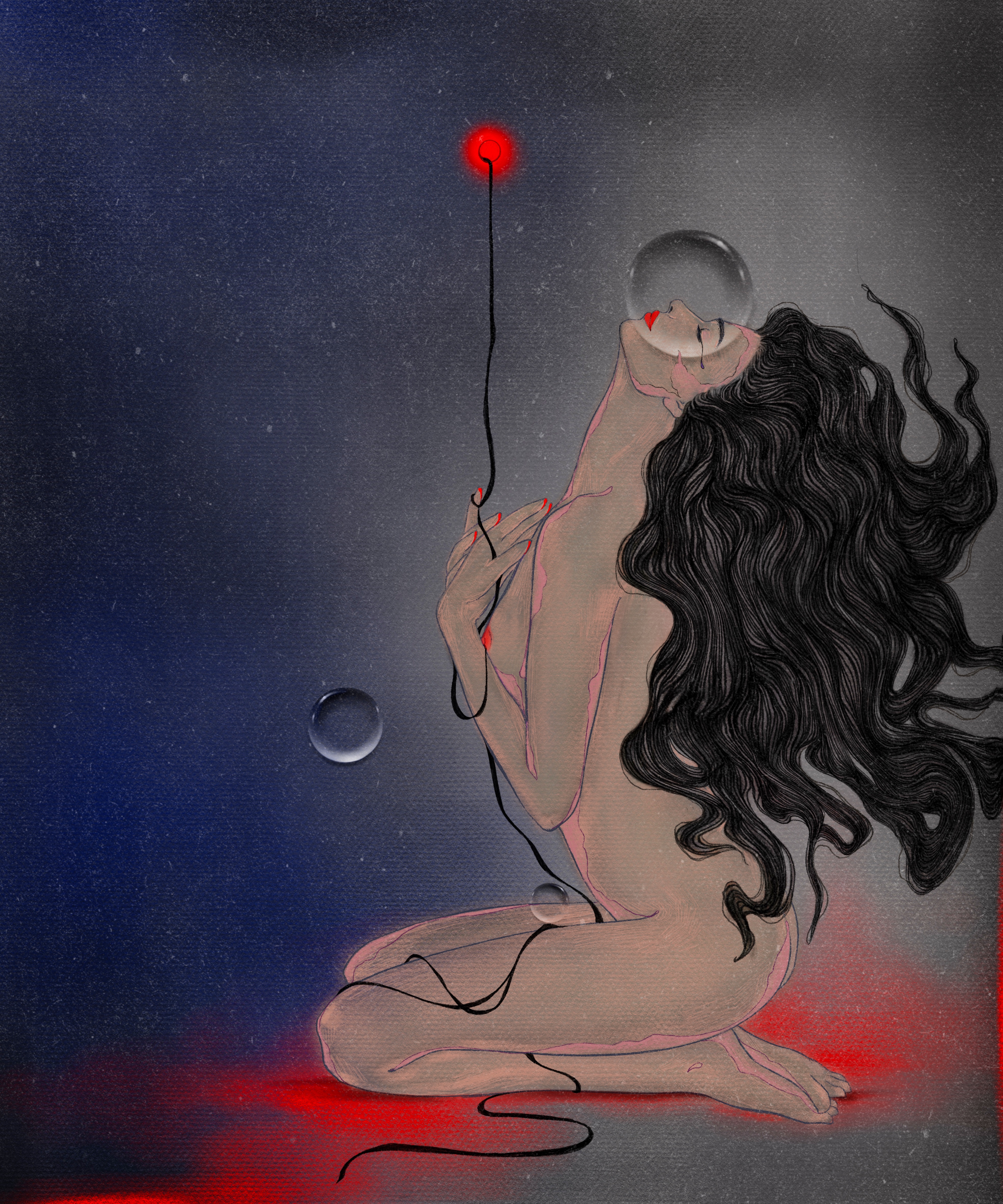 Floating in Birth, or disappearing in Death