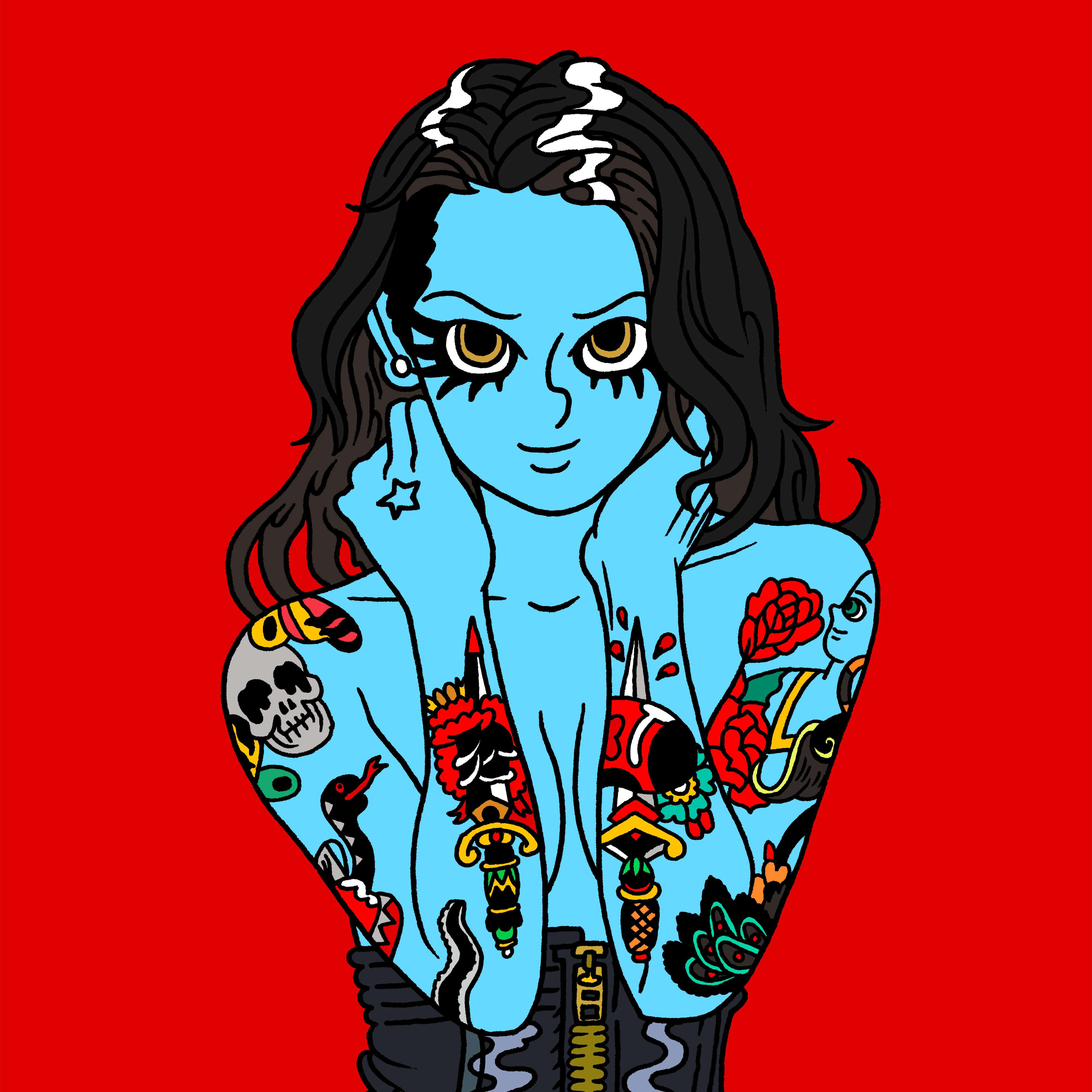 Oldschool tattoo girl