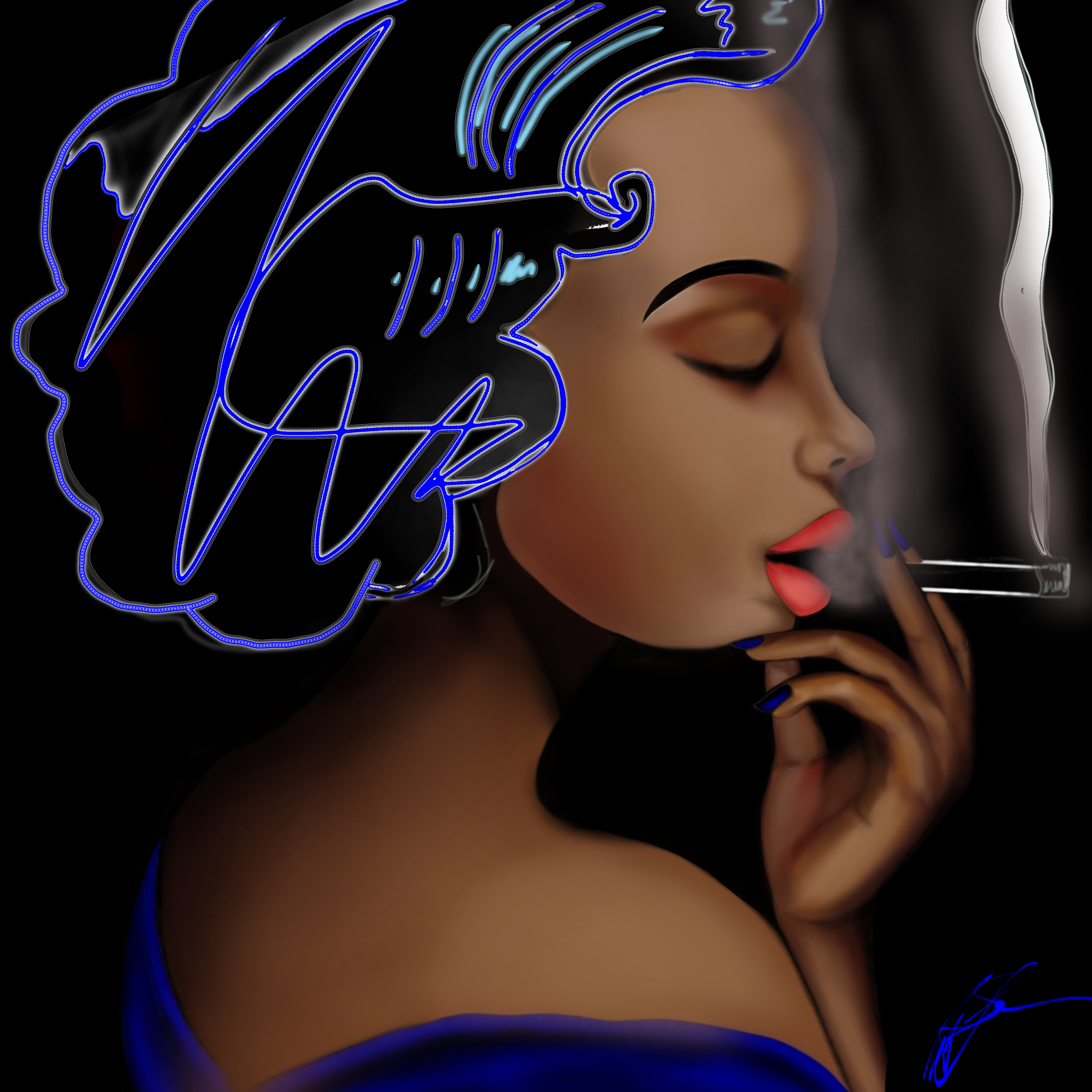 It's all smoke in blue